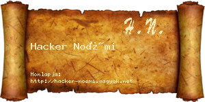 Hacker Noémi névjegykártya